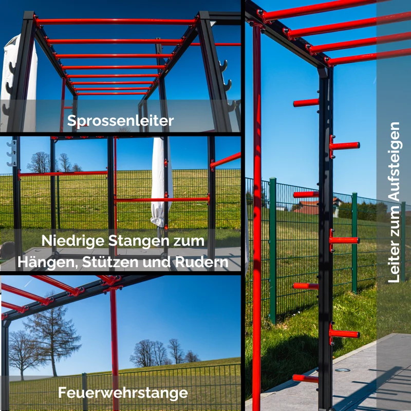 Klettergerüst für den Garten aus Metall (Family Cube)