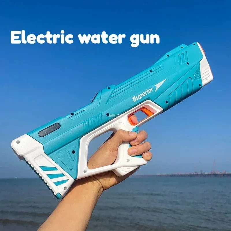 43 cm vollelektrisches automatisches Wasserspeicher-Waffenspielzeug, tragbares Kinder-Sommer-Strand-Outdoor-Kampf-Fantasie-Spielzeug für Jungen-Kinderspiel