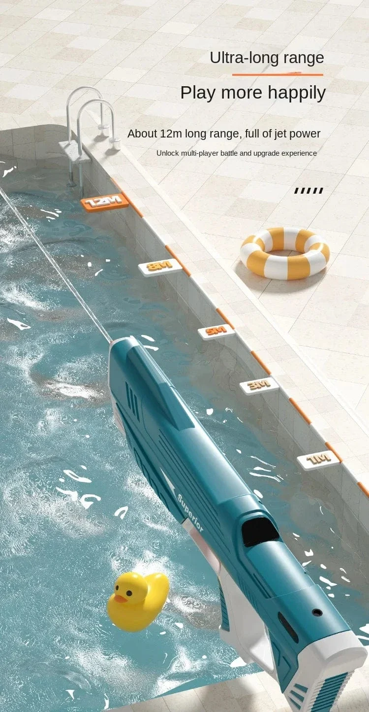 Neue Wasserpistole, elektrisches Spielzeug mit kontinuierlichem Feuer, Sommer-Strand-Pool-Wasserspielzeugpistole, vollautomatisches Wasseraufnahmespielzeug für Kinder