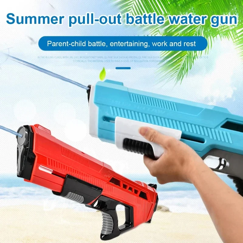 Wasserpistolen-Spielzeug für den Außenbereich, elektrisch, hoher Druck, große Kapazität, Wasserpistole für Sommer, Strand, Schwimmbad, Spiel, interaktives Kinderspielzeug