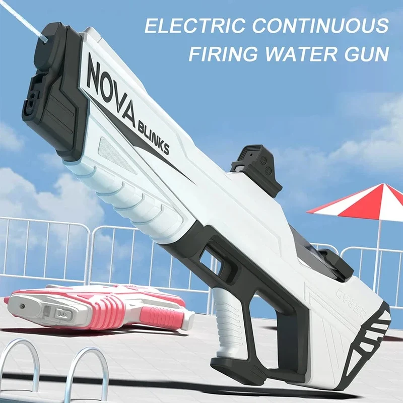 Automatische elektrische Wasserpistole, automatische Saugwasserpistolen für Erwachsene und Kinder, batteriebetrieben, Squirt Blaster, Sommer-Pool-Strand-Outdoor-Spielzeug