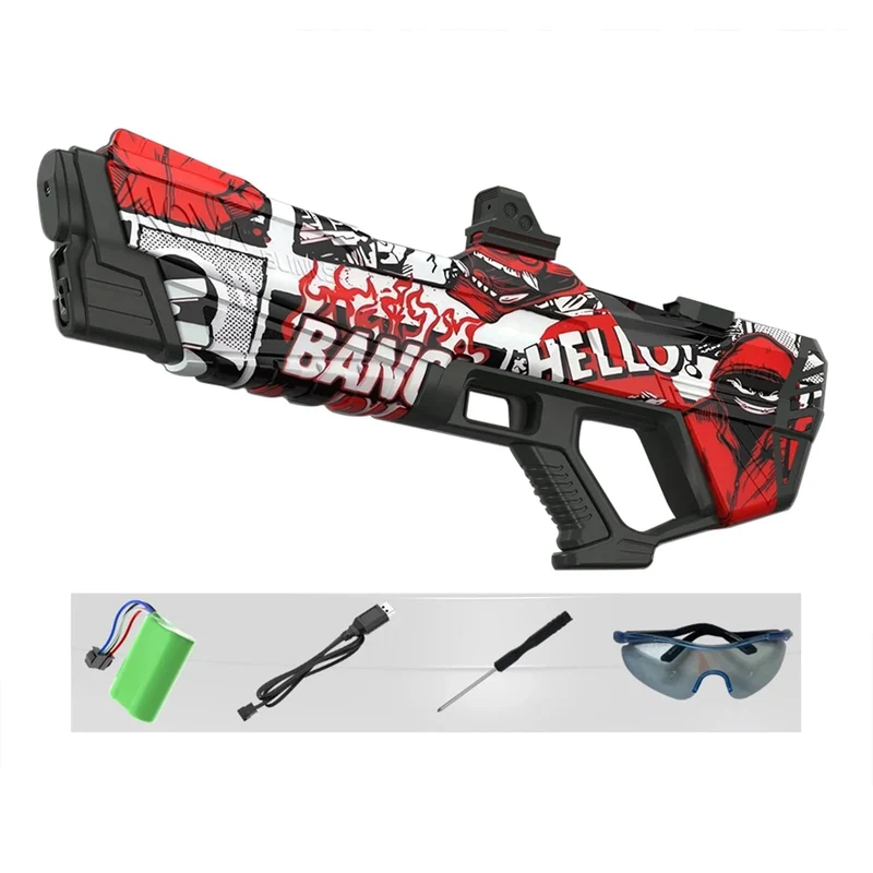 Automatische elektrische Wasserpistole, automatische Saugwasserpistolen für Erwachsene und Kinder, batteriebetrieben, Squirt Blaster, Sommer-Pool-Strand-Outdoor-Spielzeug