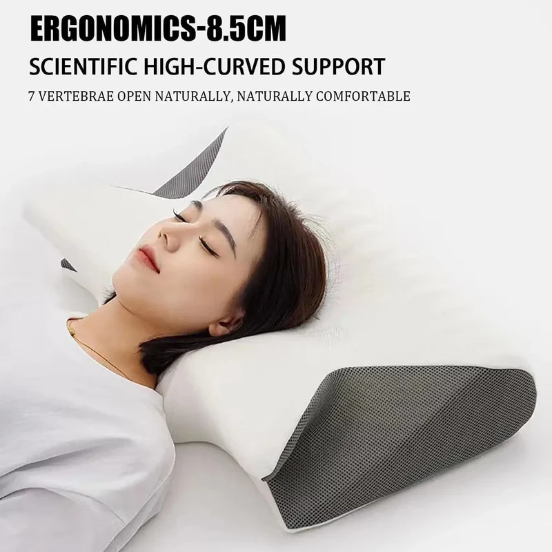 Releep Zervikales Nackenkissen zur Linderung von Nackenschmerzen, verstellbares Konturkissen zum Schlafen, ergonomisches Memory Foam-Kissen für Seitenschläfer