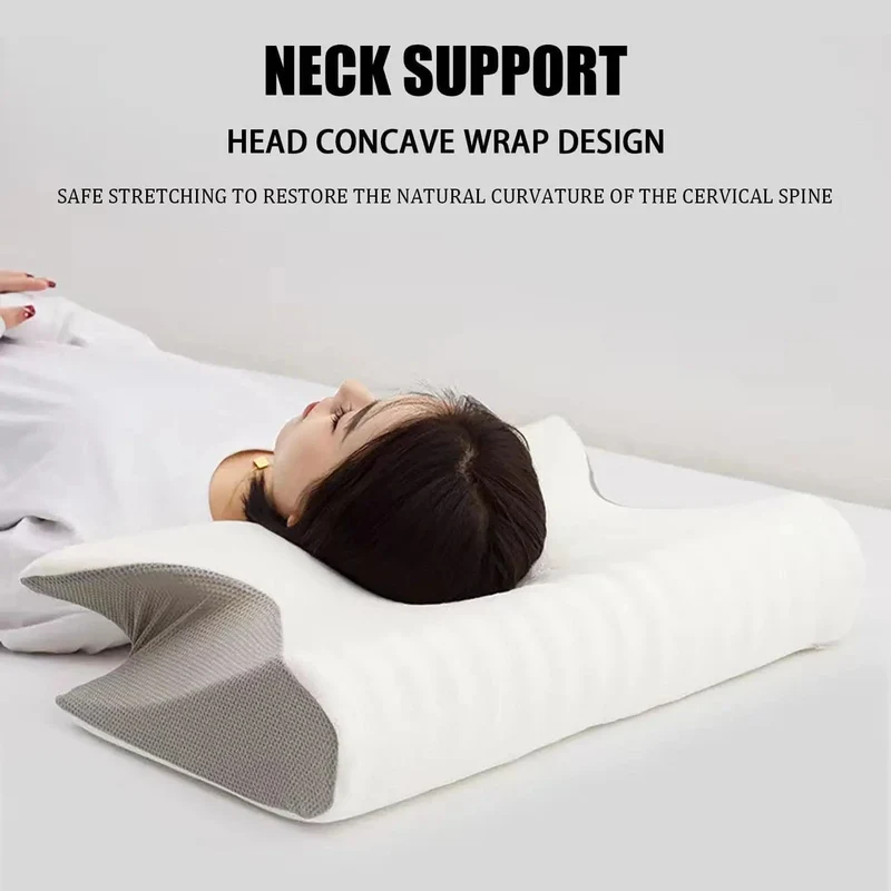 Releep Zervikales Nackenkissen zur Linderung von Nackenschmerzen, verstellbares Konturkissen zum Schlafen, ergonomisches Memory Foam-Kissen für Seitenschläfer