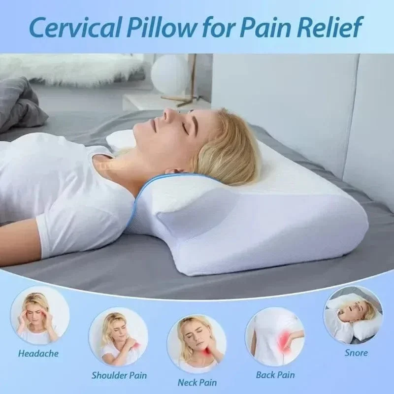 Releep Zervikales Nackenkissen zur Linderung von Nackenschmerzen, verstellbares Konturkissen zum Schlafen, ergonomisches Memory Foam-Kissen für Seitenschläfer
