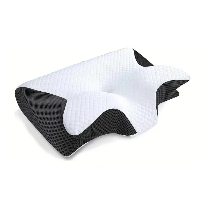 1 Stück Nackenkissen aus Memory-Schaum, 2-in-1 ergonomisches orthopädisches Konturkissen gegen Nackenschmerzen, konturierte Stützkissen, Nackenkissen