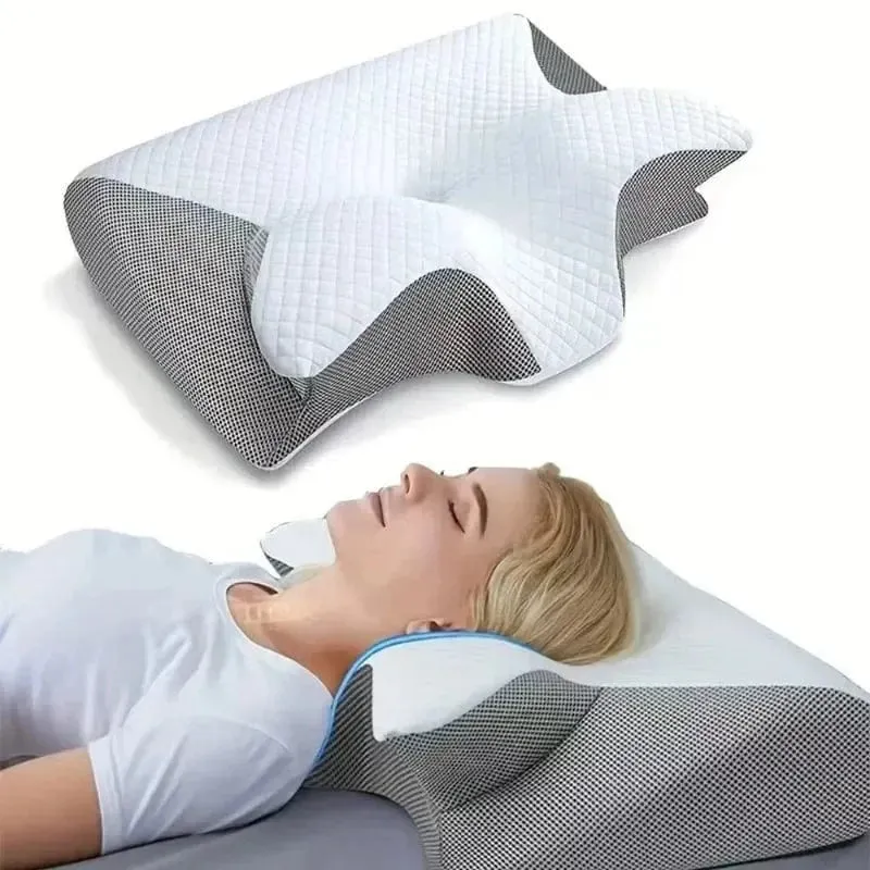 1pc Memory Foam Nackenkissen Fast Rebound Memory Schlafkissen 2in1 Ergonomisches Orthopädisches Kissen für Nackenschmerzen Nackenkissen