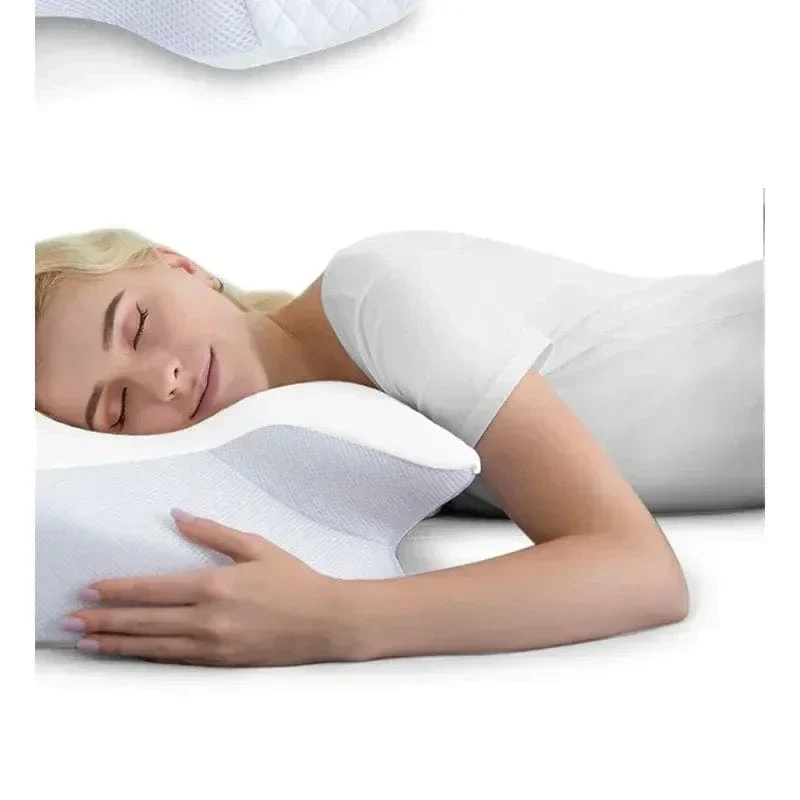 1pc Memory Foam Nackenkissen Fast Rebound Memory Schlafkissen 2in1 Ergonomisches Orthopädisches Kissen für Nackenschmerzen Nackenkissen
