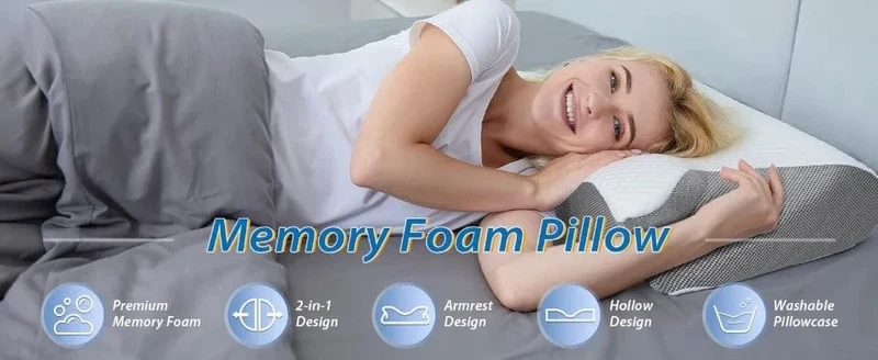 1pc Memory Foam Nackenkissen Fast Rebound Memory Schlafkissen 2in1 Ergonomisches Orthopädisches Kissen für Nackenschmerzen Nackenkissen