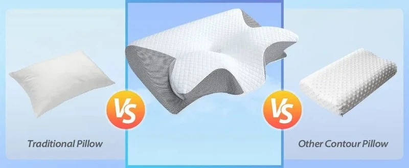 1pc Memory Foam Nackenkissen Fast Rebound Memory Schlafkissen 2in1 Ergonomisches Orthopädisches Kissen für Nackenschmerzen Nackenkissen