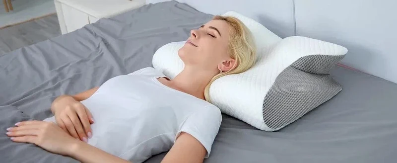 1pc Memory Foam Nackenkissen Fast Rebound Memory Schlafkissen 2in1 Ergonomisches Orthopädisches Kissen für Nackenschmerzen Nackenkissen