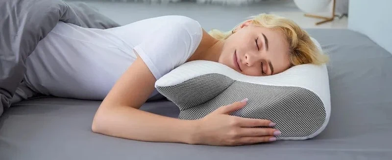 1pc Memory Foam Nackenkissen Fast Rebound Memory Schlafkissen 2in1 Ergonomisches Orthopädisches Kissen für Nackenschmerzen Nackenkissen