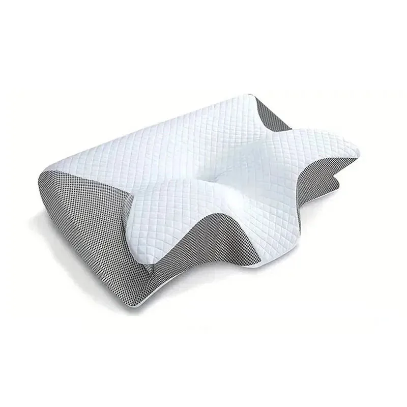 1 Stück Nackenkissen aus Memory-Schaum, 2-in-1 ergonomisches orthopädisches Konturkissen gegen Nackenschmerzen, konturierte Stützkissen, Nackenkissen