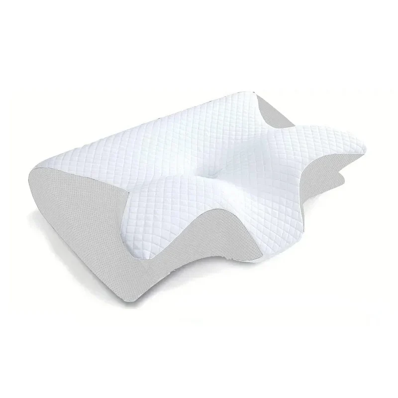 1 Stück Nackenkissen aus Memory-Schaum, 2-in-1 ergonomisches orthopädisches Konturkissen gegen Nackenschmerzen, konturierte Stützkissen, Nackenkissen