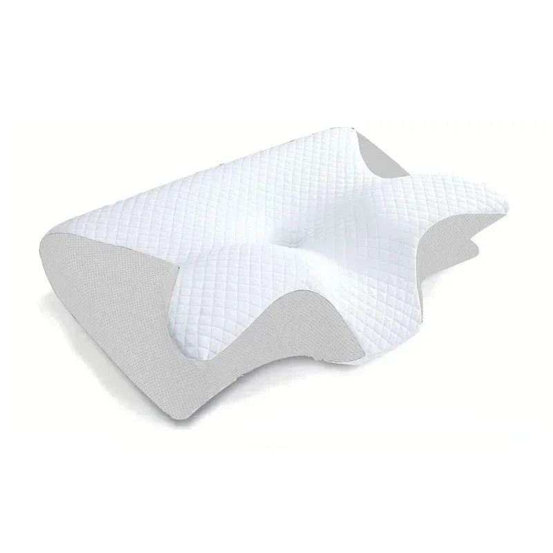 1 Stück Nackenkissen aus Memory-Schaum, 2-in-1 ergonomisches orthopädisches Konturkissen gegen Nackenschmerzen, konturierte Stützkissen, Nackenkissen