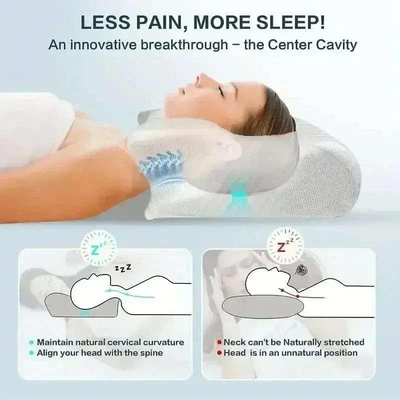 Schlaf-Memory-Nackenkissen, Schmetterling, langsame Rückfederung, bequemes Memory-Schaum-Schlafkissen, zervikales orthopädisches Nackenmassage-Bettkissen