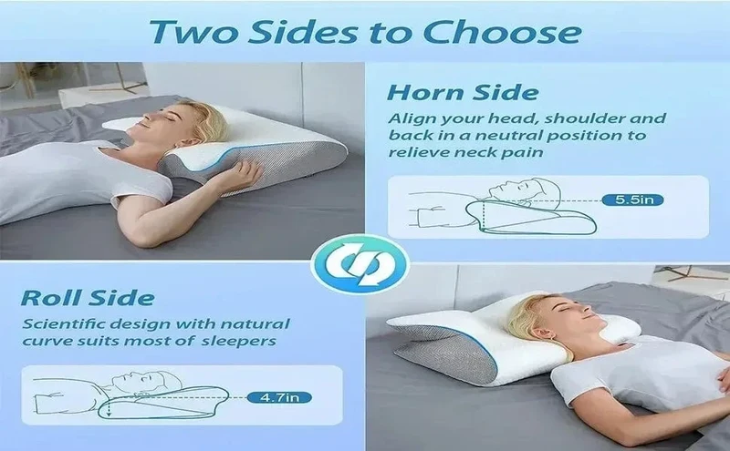 Schlaf-Memory-Nackenkissen, Schmetterling, langsame Rückfederung, bequemes Memory-Schaum-Schlafkissen, zervikales orthopädisches Nackenmassage-Bettkissen