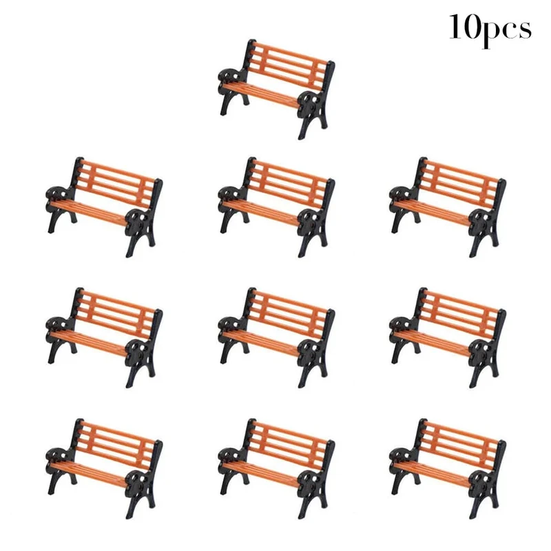 10 Stück Modelleisenbahn HO TT Maßstab 1:87 Bank Stuhl Sofa Straßenpark Layout Modell Parkbank Mini Garten Ornament Parkbank Handwerk