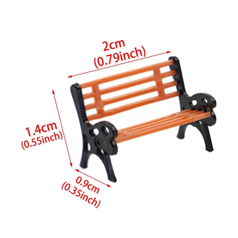 10 Stück Modelleisenbahn HO TT Maßstab 1:87 Bank Stuhl Sofa Straßenpark Layout Modell Parkbank Mini Garten Ornament Parkbank Handwerk