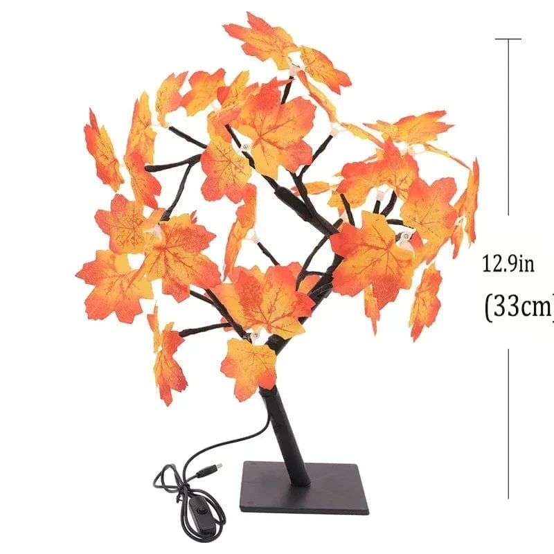 24 LED Maple Leaf Fairy Light Flower Tree Tischlampe Rose Nachtlicht Geschenke für Hochzeitsfeier Herbst Halloween Dekoration