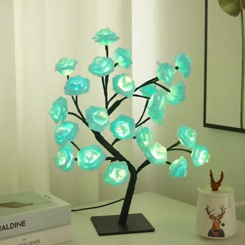 24 LED Maple Leaf Fairy Light Flower Tree Tischlampe Rose Nachtlicht Geschenke für Hochzeitsfeier Herbst Halloween Dekoration