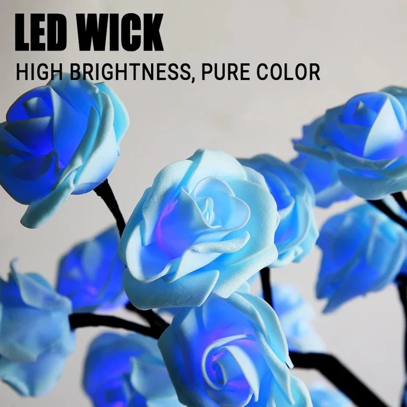 24 LED Rosenbaum Lichter USB Stecker Tischlampe Fee Blume Nachtlicht für Home Party Weihnachten Hochzeit Schlafzimmer Dekoration Geschenk