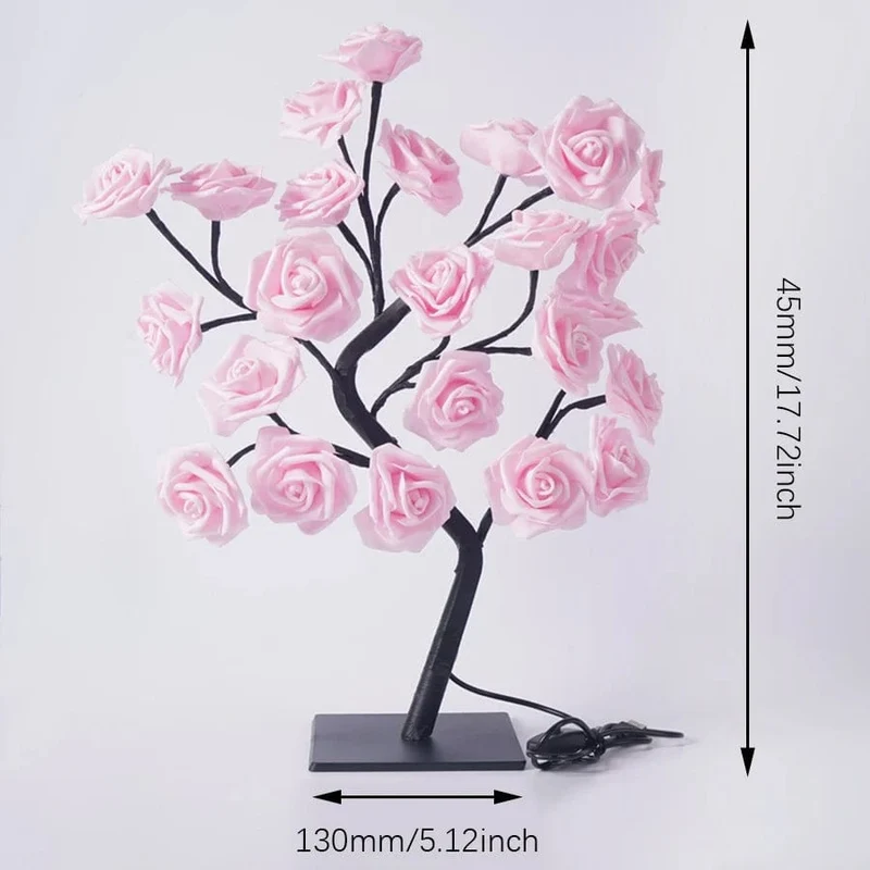 24 LED Rosenbaum Lichter USB Stecker Tischlampe Fee Blume Nachtlicht für Home Party Weihnachten Hochzeit Schlafzimmer Dekoration Geschenk