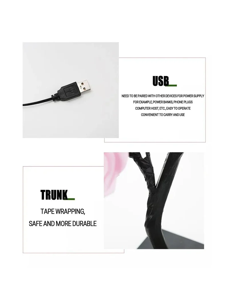 24 LED Rosenbaum Lichter USB Stecker Tischlampe Fee Blume Nachtlicht für Home Party Weihnachten Hochzeit Schlafzimmer Dekoration Geschenk