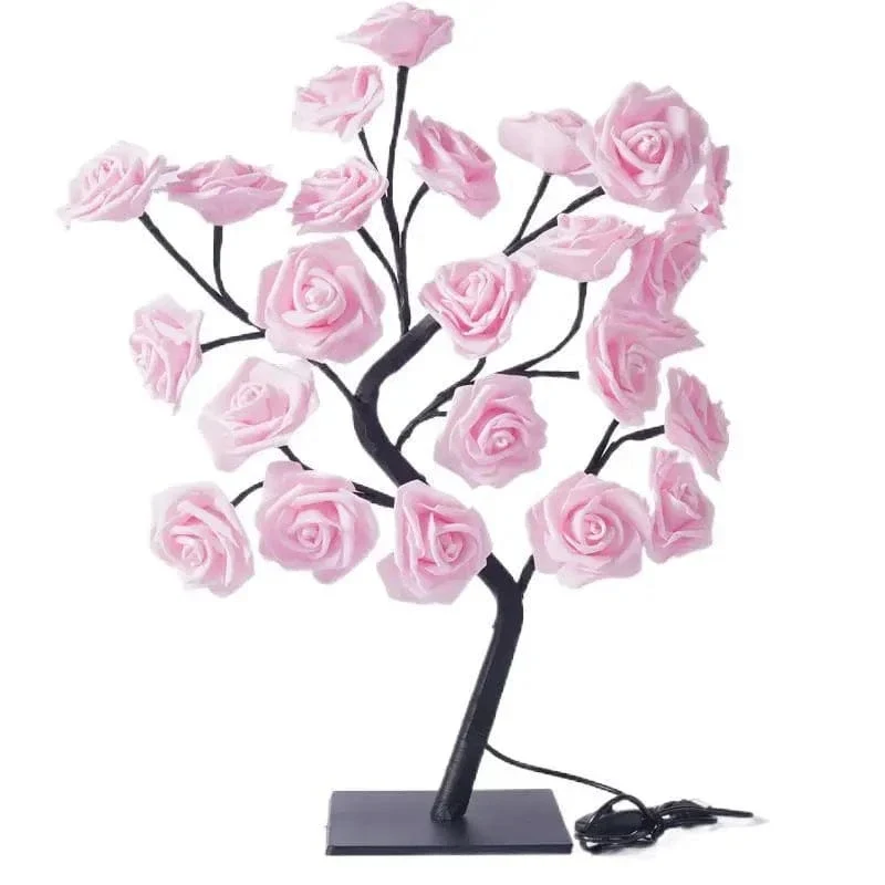 24 LED Rosenbaum Lichter USB Stecker Tischlampe Fee Blume Nachtlicht für Home Party Weihnachten Hochzeit Schlafzimmer Dekoration Geschenk