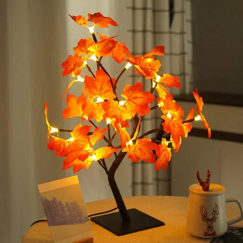 24 LED Rose Blume Baum Lichter USB Tisch Lampe Fee Maple Leaf Nacht Licht Home Party Weihnachten Hochzeit Schlafzimmer Dekoration Geschenk