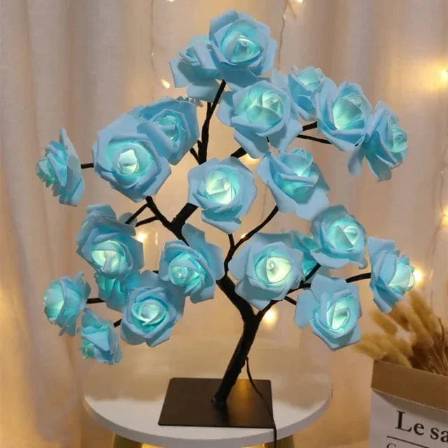 24 LED Rose Blume Baum Lichter USB Tisch Lampe Fee Maple Leaf Nacht Licht Home Party Weihnachten Hochzeit Schlafzimmer Dekoration Geschenk