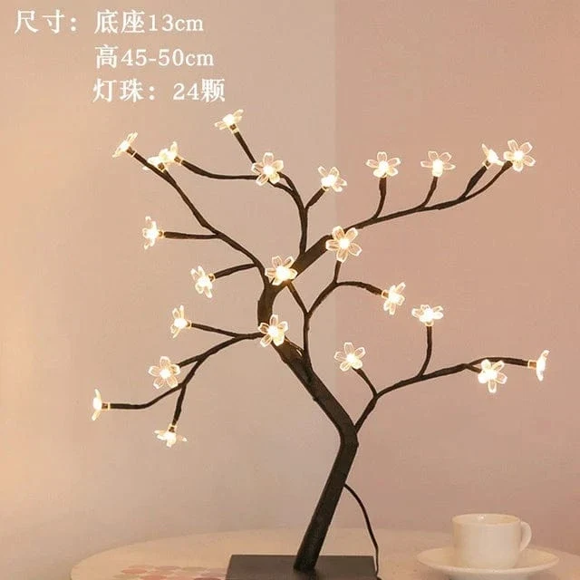 24 LED Rose Blume Baum Lichter USB Tisch Lampe Fee Maple Leaf Nacht Licht Home Party Weihnachten Hochzeit Schlafzimmer Dekoration Geschenk