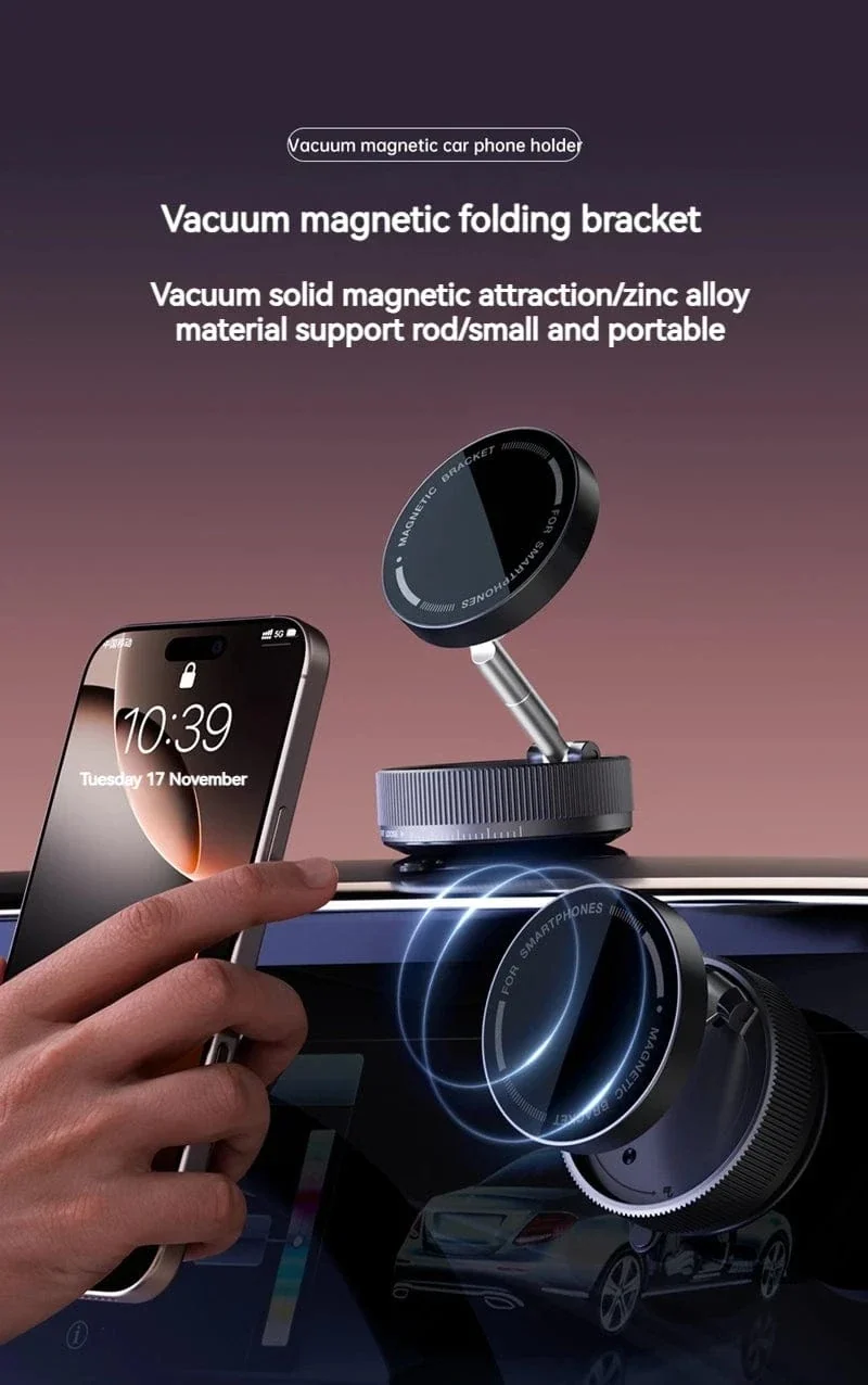 Vakuum-Magnet-Autotelefonhalter, faltbarer Saugnapf, Küchenspiegel, Fitnessstudio, Bad, Dusche für iPhone 16 15 14 13 12 11 Pro Max Samsung