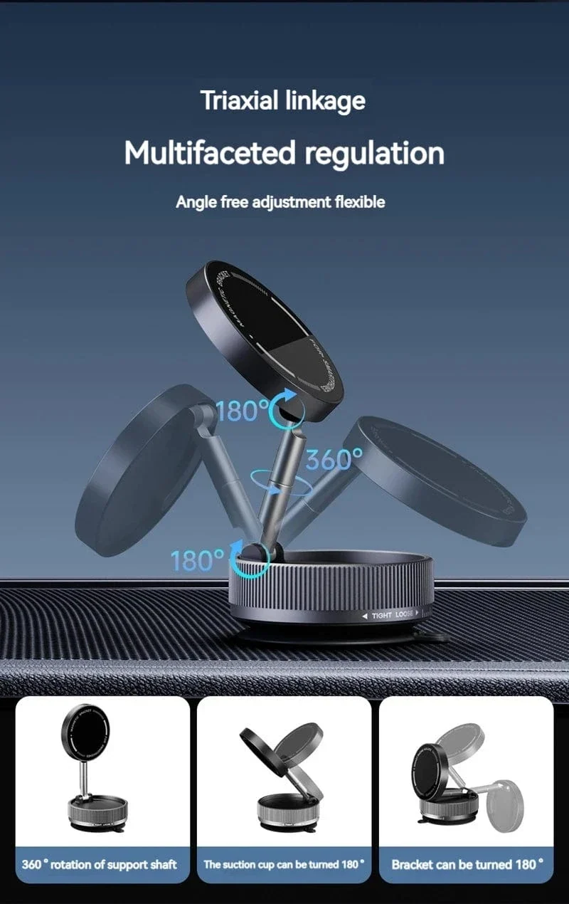 Vakuum-Magnet-Autotelefonhalter, faltbarer Saugnapf, Küchenspiegel, Fitnessstudio, Bad, Dusche für iPhone 16 15 14 13 12 11 Pro Max Samsung