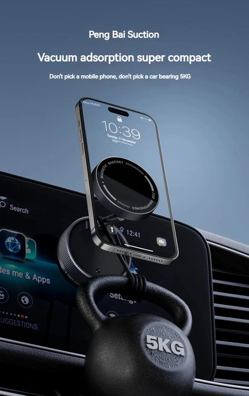 Vakuum-Magnet-Autotelefonhalter, faltbarer Saugnapf, Küchenspiegel, Fitnessstudio, Bad, Dusche für iPhone 16 15 14 13 12 11 Pro Max Samsung