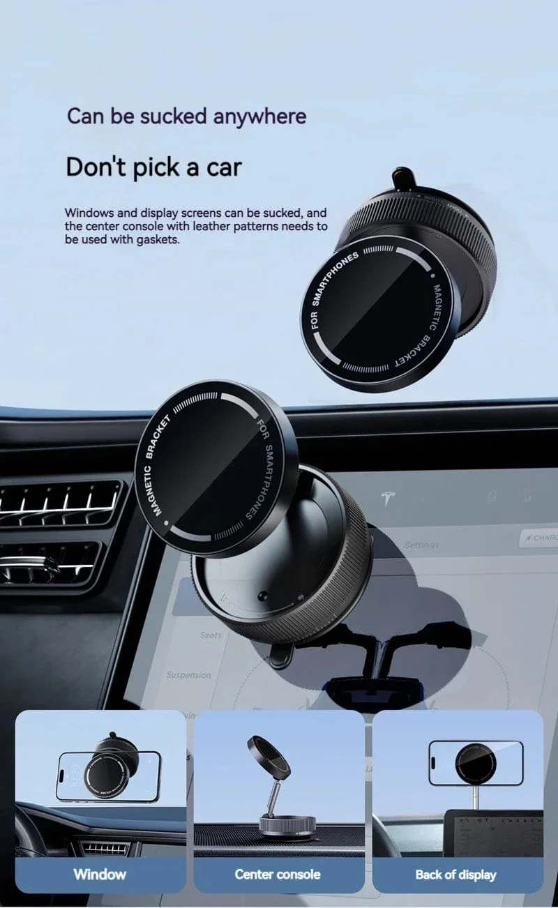 Vakuum-Magnet-Autotelefonhalter, faltbarer Saugnapf, Küchenspiegel, Fitnessstudio, Bad, Dusche für iPhone 16 15 14 13 12 11 Pro Max Samsung