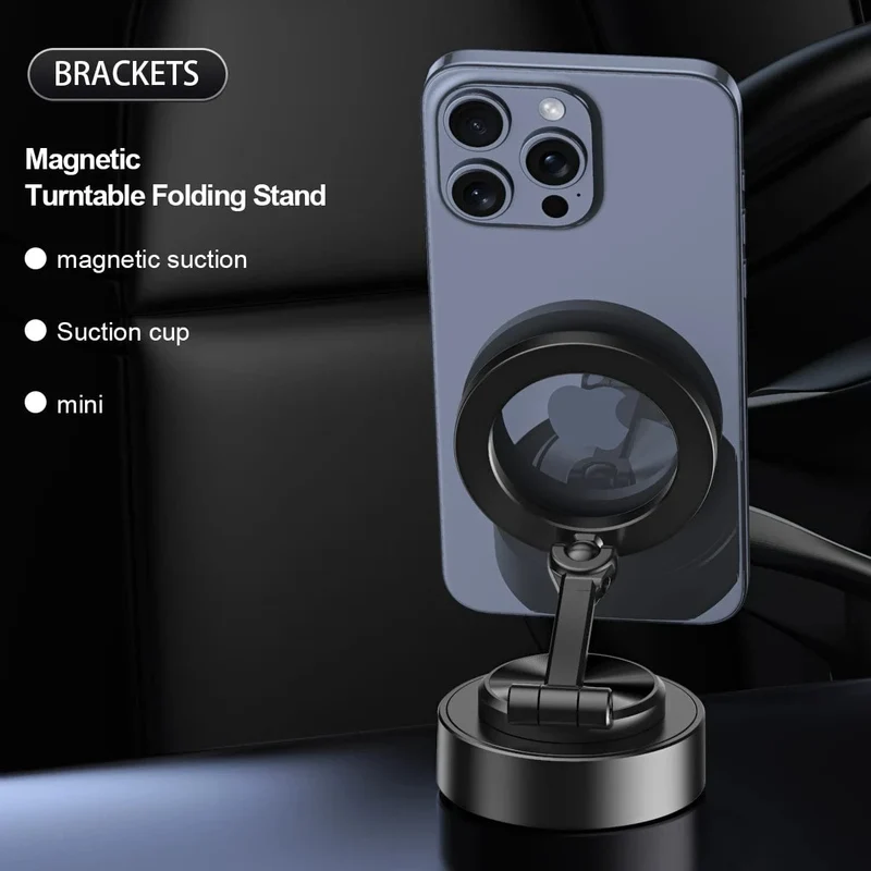 Doppelseitige Autotelefonhalterung, magnetische Vakuum-Adsorptionshalterung mit kabellosem Ladegerät, 360 Grad drehbarer Autotelefonständer