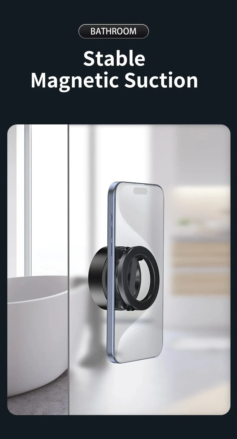Doppelseitige Autotelefonhalterung, magnetische Vakuum-Adsorptionshalterung mit kabellosem Ladegerät, 360 Grad drehbarer Autotelefonständer