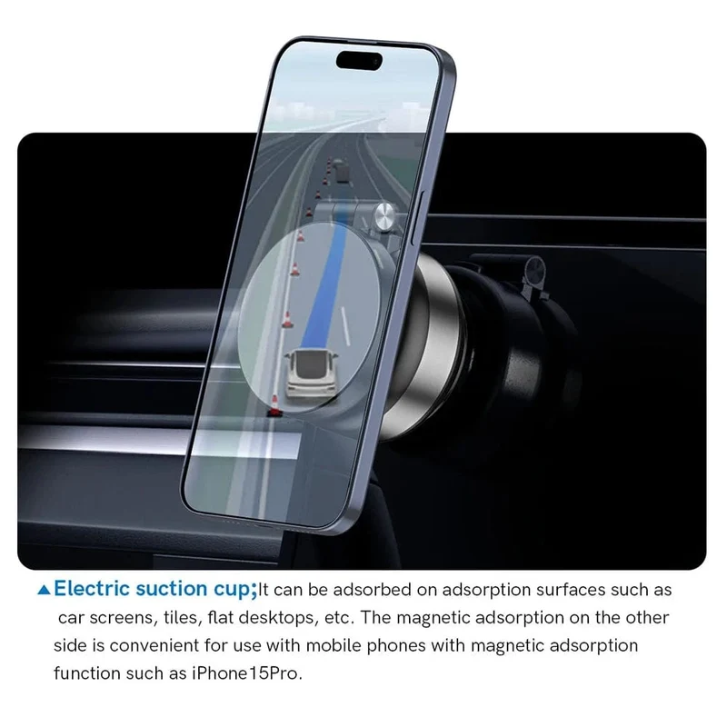 Magnetische Saugnapf-Telefonhalterung für iPhone 16 15 14 Pro Max, 360° verstellbarer Vakuum-Telefonhalter für Auto/Spiegel/glatte Oberfläche