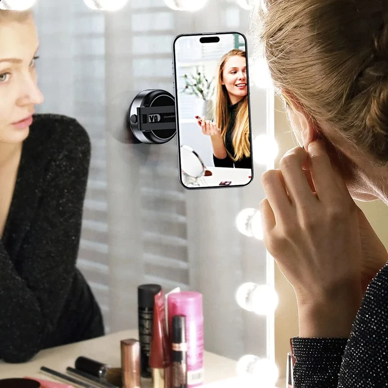 Magnetische Saugnapf-Telefonhalterung für iPhone 16 15 14 Pro Max, 360° verstellbarer Vakuum-Telefonhalter für Auto/Spiegel/glatte Oberfläche