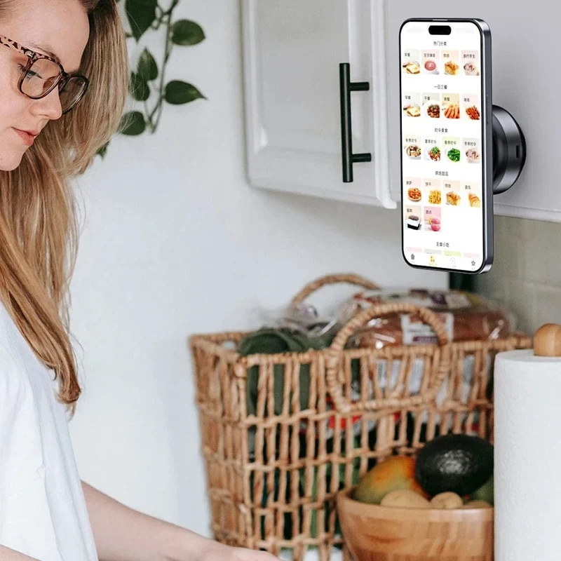 Magnetische Saugnapf-Telefonhalterung für iPhone 16 15 14 Pro Max, 360° verstellbarer Vakuum-Telefonhalter für Auto/Spiegel/glatte Oberfläche