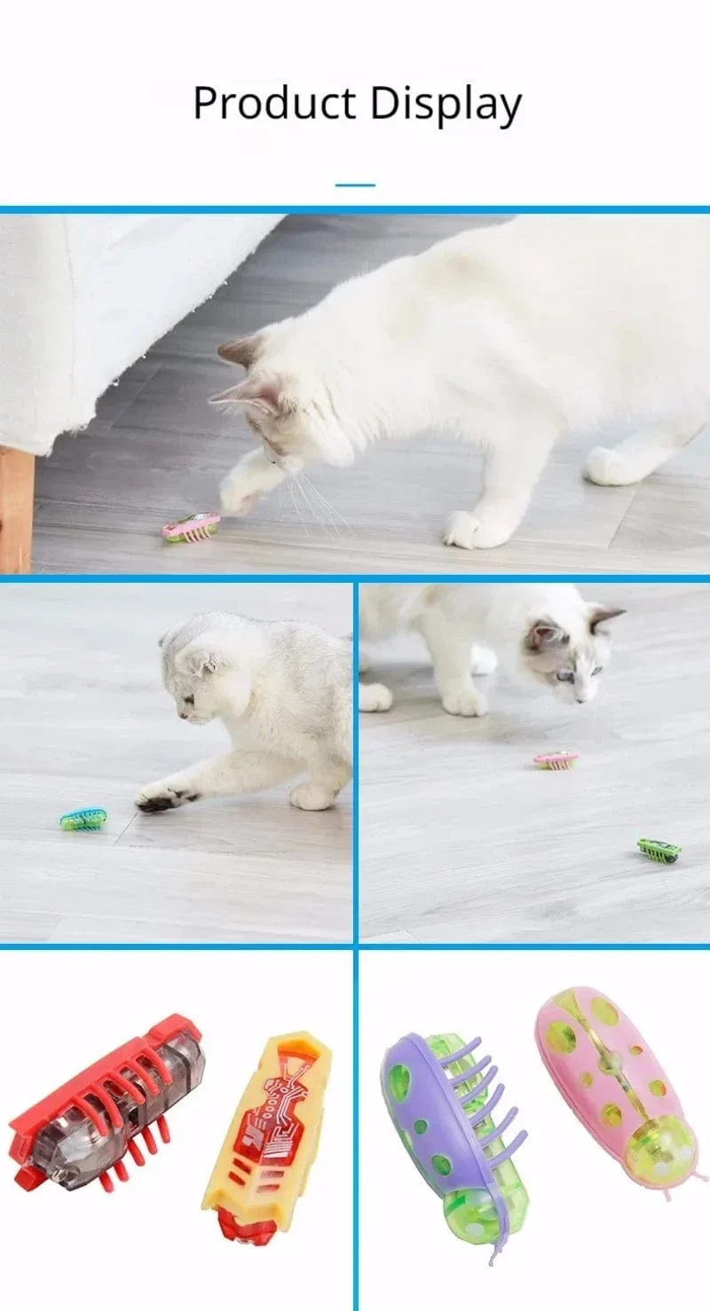 Katzenspielzeug, elektrische Zahnbürste, Wurm, Haustierspielzeug, interaktiver elektrischer Käfer, Mikro-Nano-Wurm, automatisches Flip-Spielzeug, Miniatur-Nanomiten