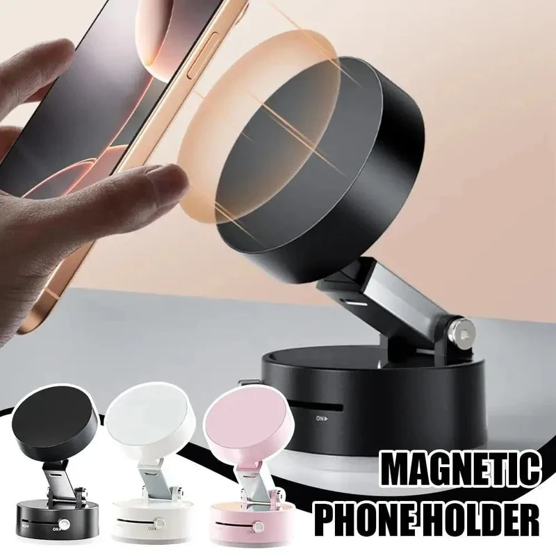 Magnetische Telefonhalterung mit Vakuumadsorption und Saugnapf, doppelseitig, freihändig, magnetischer Handyhalter für Auto/Fitnessstudio/Spiegel/Smoot