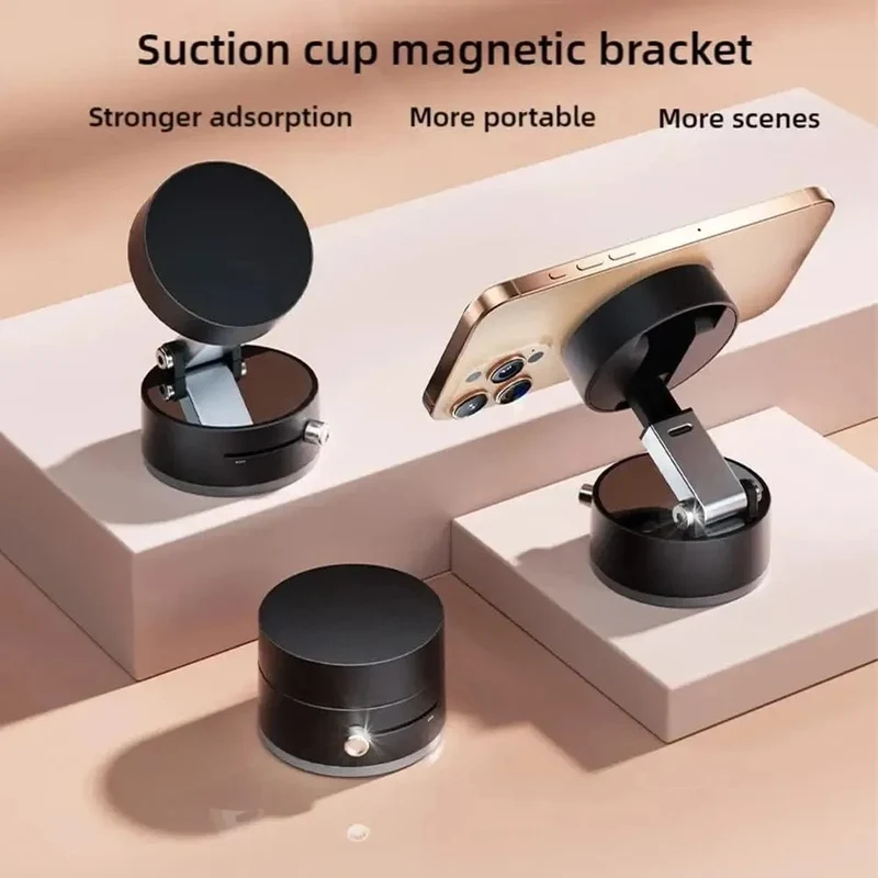 Magnetische Telefonhalterung mit Vakuumadsorption und Saugnapf, doppelseitig, freihändig, magnetischer Handyhalter für Auto/Fitnessstudio/Spiegel/Smoot