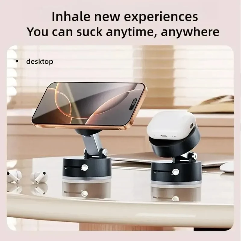 Magnetische Telefonhalterung mit Vakuumadsorption und Saugnapf, doppelseitig, freihändig, magnetischer Handyhalter für Auto/Fitnessstudio/Spiegel/Smoot