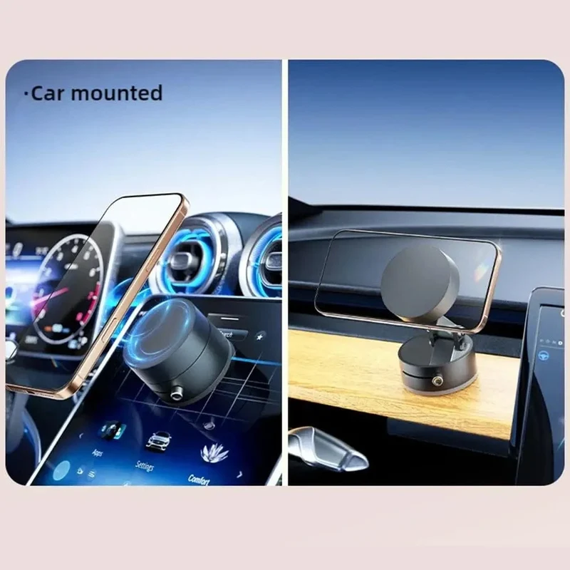 Magnetische Telefonhalterung mit Vakuumadsorption und Saugnapf, doppelseitig, freihändig, magnetischer Handyhalter für Auto/Fitnessstudio/Spiegel/Smoot