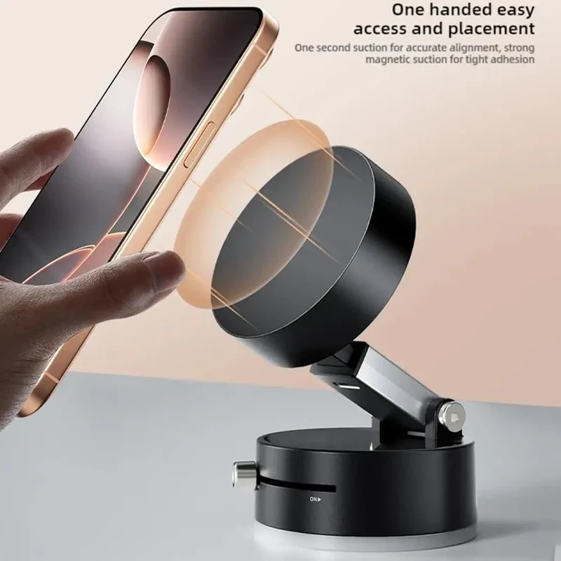 Magnetische Telefonhalterung mit Vakuumadsorption und Saugnapf, doppelseitig, freihändig, magnetischer Handyhalter für Auto/Fitnessstudio/Spiegel/Smoot