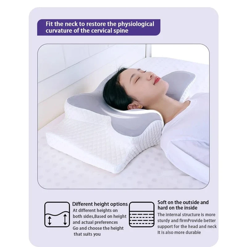 Memory Foam-Kissen, Nackenkissen mit langsamer Rückfederung, Schmerzlinderung, Schlafkissen