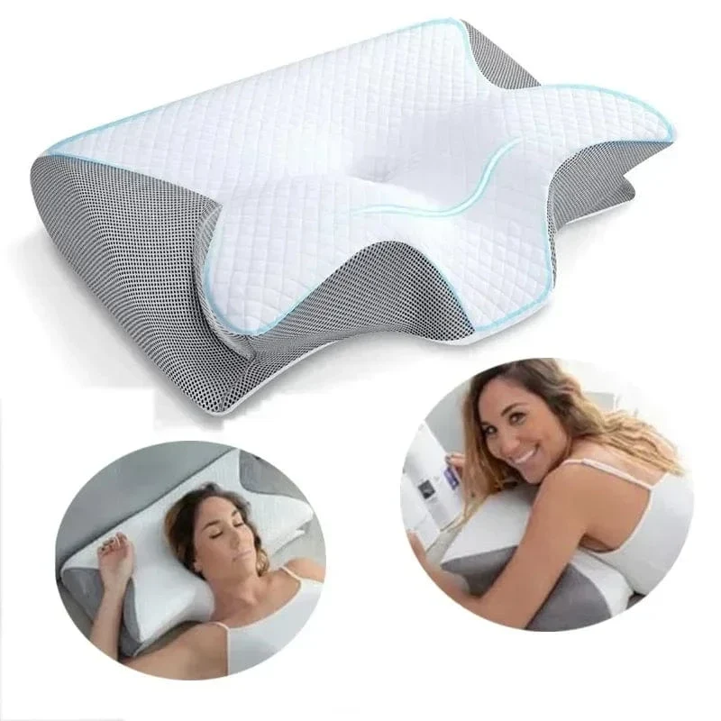 Releep Zervikales Nackenkissen zur Linderung von Nackenschmerzen, verstellbares Konturkissen zum Schlafen, ergonomisches Memory Foam-Kissen für Seitenschläfer
