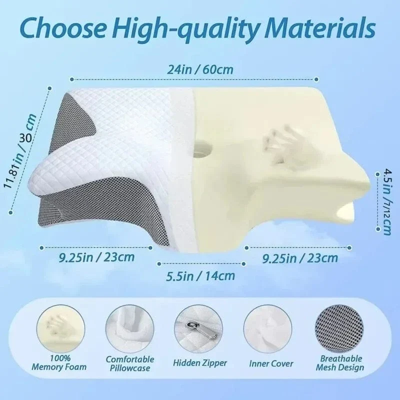 Releep Zervikales Nackenkissen zur Linderung von Nackenschmerzen, verstellbares Konturkissen zum Schlafen, ergonomisches Memory Foam-Kissen für Seitenschläfer